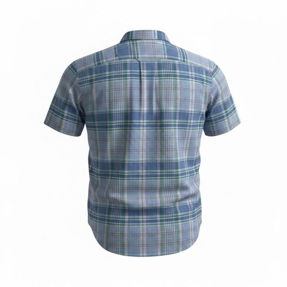 Ralph Lauren Classic Fit Plaid Short Sleeve Button Up Shirt Mens XL‎ Blue Green - Picture 4 of 9